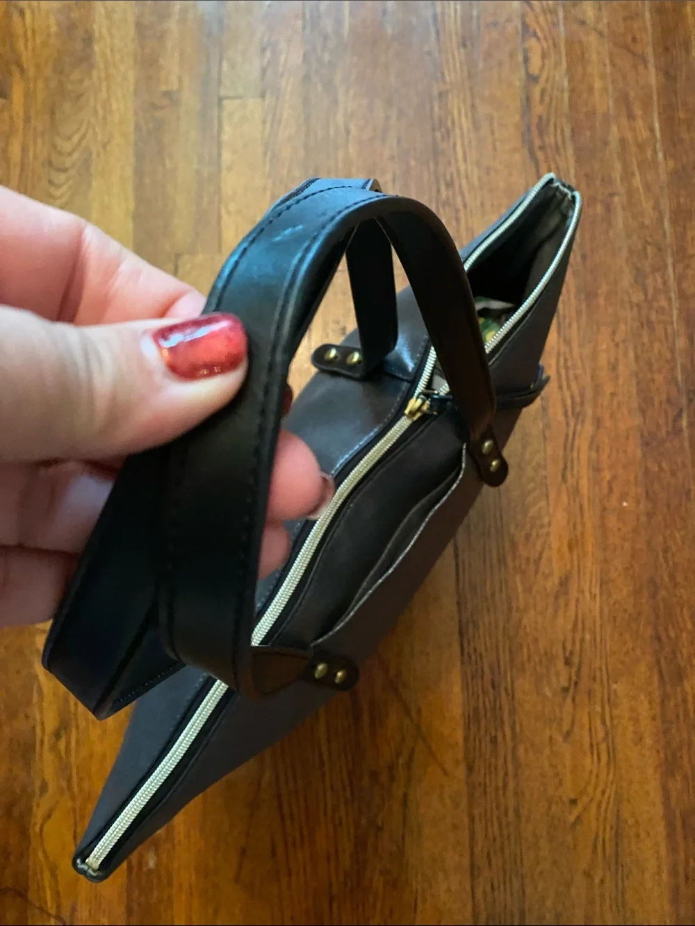 Fossil canvas black metallic tote in good condition
